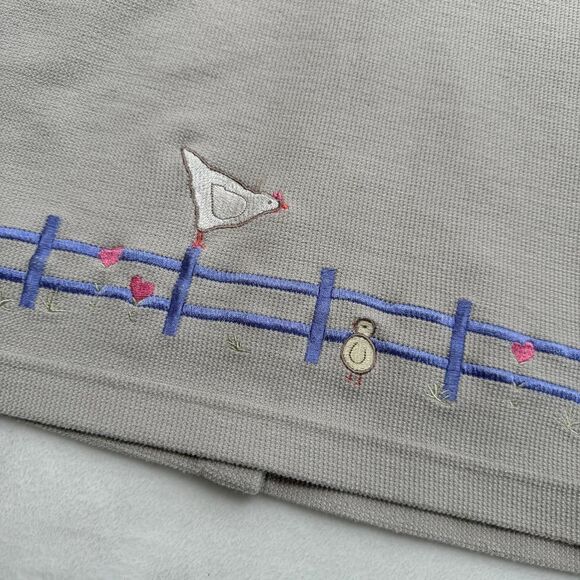 Vintage Chicken Embroidery Cardigan Farmer - Picture 7 of 8